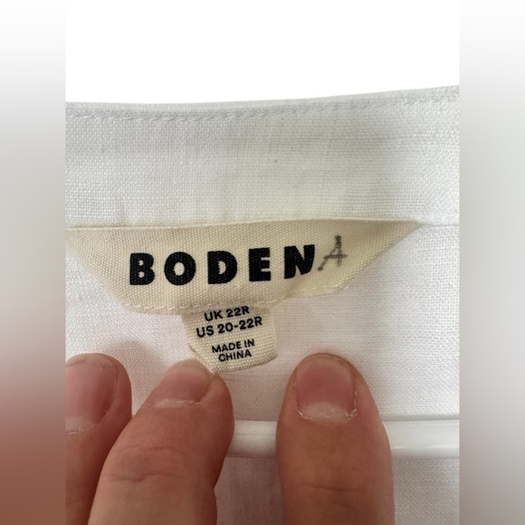 Boden Sophia Linen Short White V-Neck Tiered Dress Size 20-22R - Picture 10 of 15